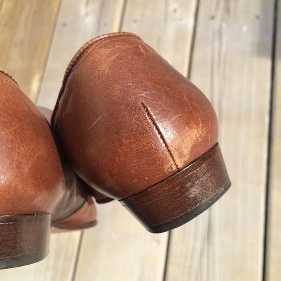 VINTAGE NARROW WOVEN ITALIAN LEATHER LOAFER FLATS - Picture 10 of 11